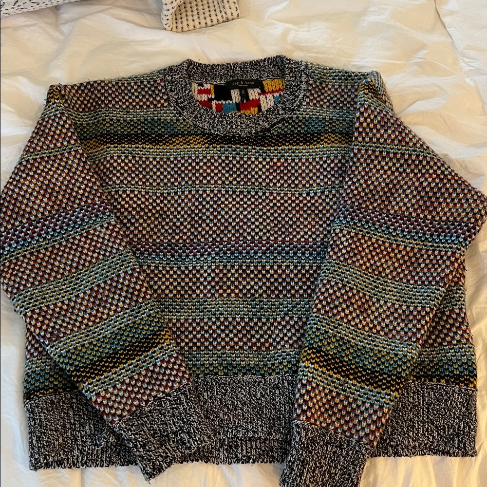rag & bone Multicolor Striped Crewneck Sweater